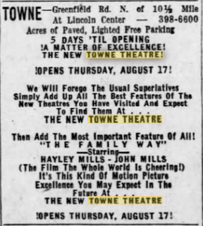 Towne Theatres 4 (AMC Towne 4 Theatres) - 1967 Opening Ad (newer photo)